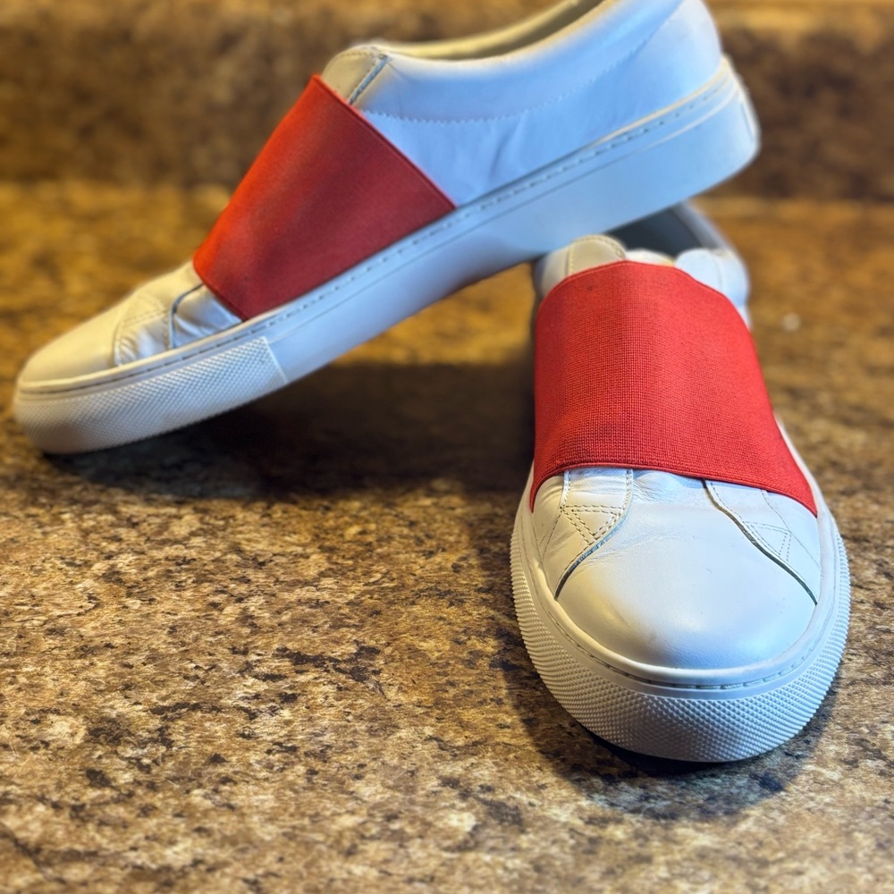 Via Spiga White Sneakers with Red Strap